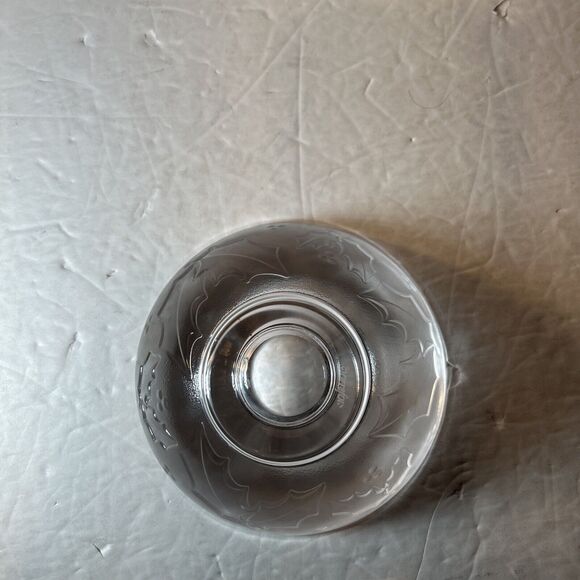 Orrefors Sweden Crystal Holly Days Christmas Votive Candle Holder Holiday - Picture 5 of 7